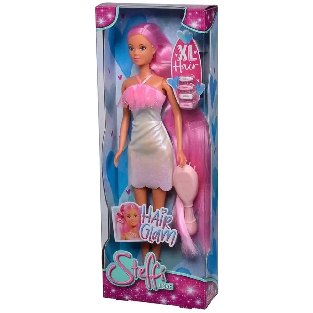 Steffi Love Hair Glam XL Pink Hair Doll Brush & Hair Clippers